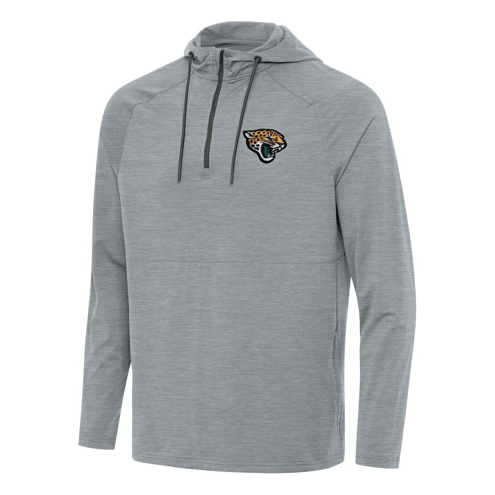 Jacksonville Jaguars Antigua Spikes Quarter-Zip Pullover Hoodie Heather Gray | NFL