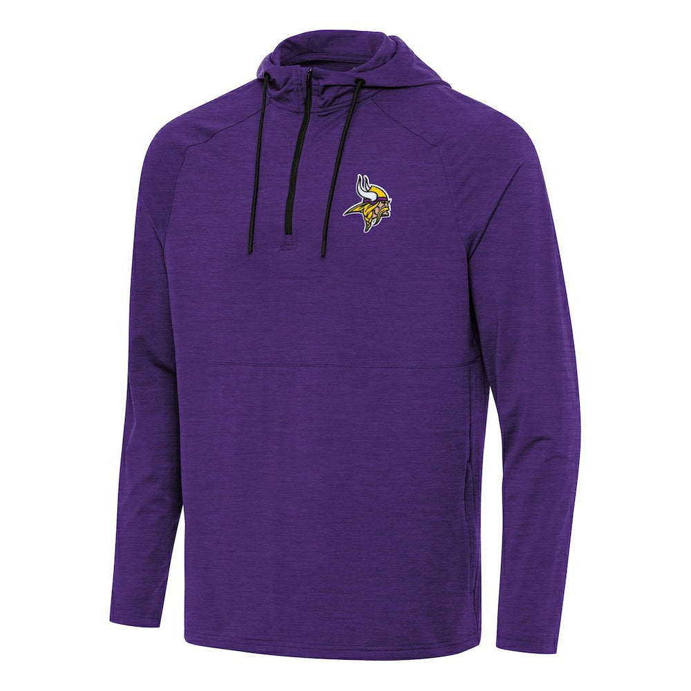 Minnesota Vikings Antigua Spikes Quarter-Zip Pullover Hoodie Heather Purple | NFL