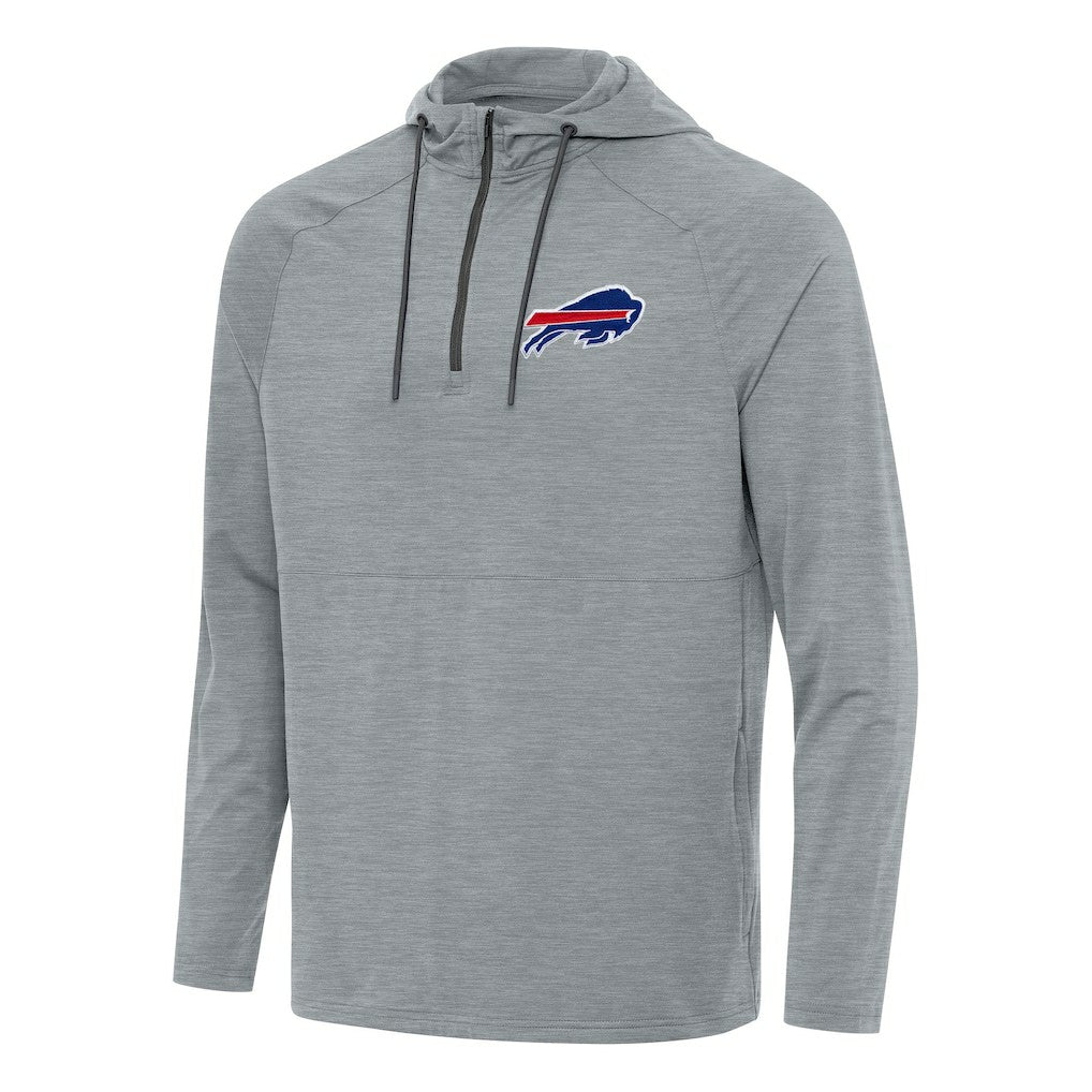 Buffalo Bills Antigua Spikes Quarter-Zip Pullover Hoodie Heather Gray | NFL
