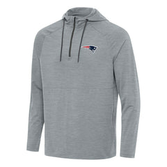 New England Patriots Antigua Spikes Quarter-Zip Pullover Hoodie Heather Gray | NFL