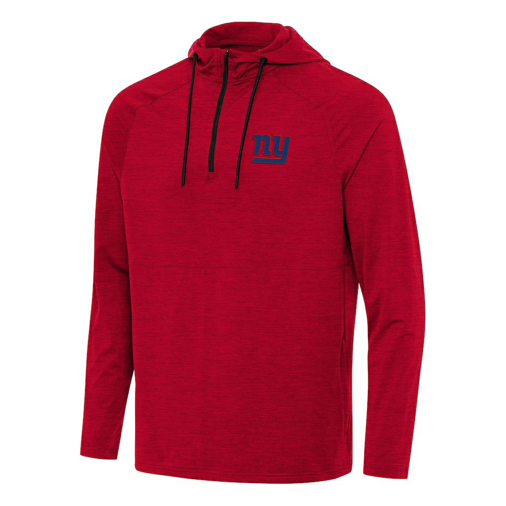 New York Giants Antigua Spikes Quarter-Zip Pullover Hoodie Heather Red | NFL