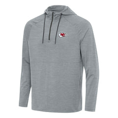 Kansas City Chiefs Antigua Spikes Quarter-Zip Pullover Hoodie Heather Gray | NFL