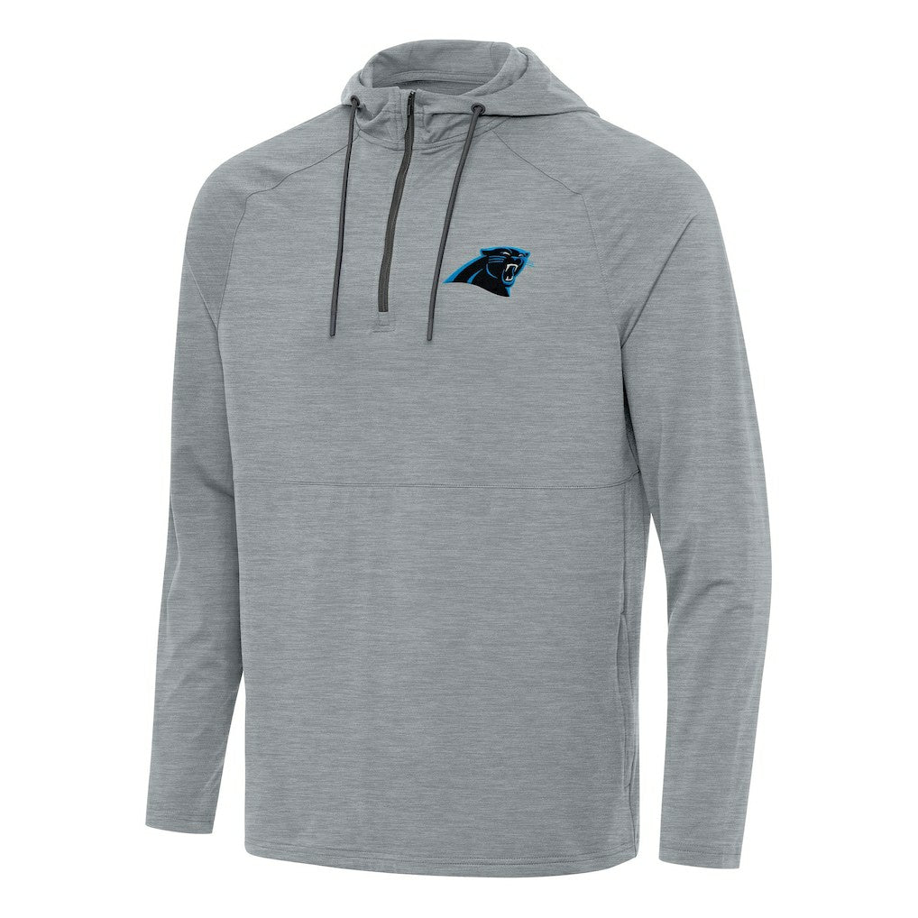 Carolina Panthers Antigua Spikes Quarter-Zip Pullover Hoodie Heather Gray | NFL
