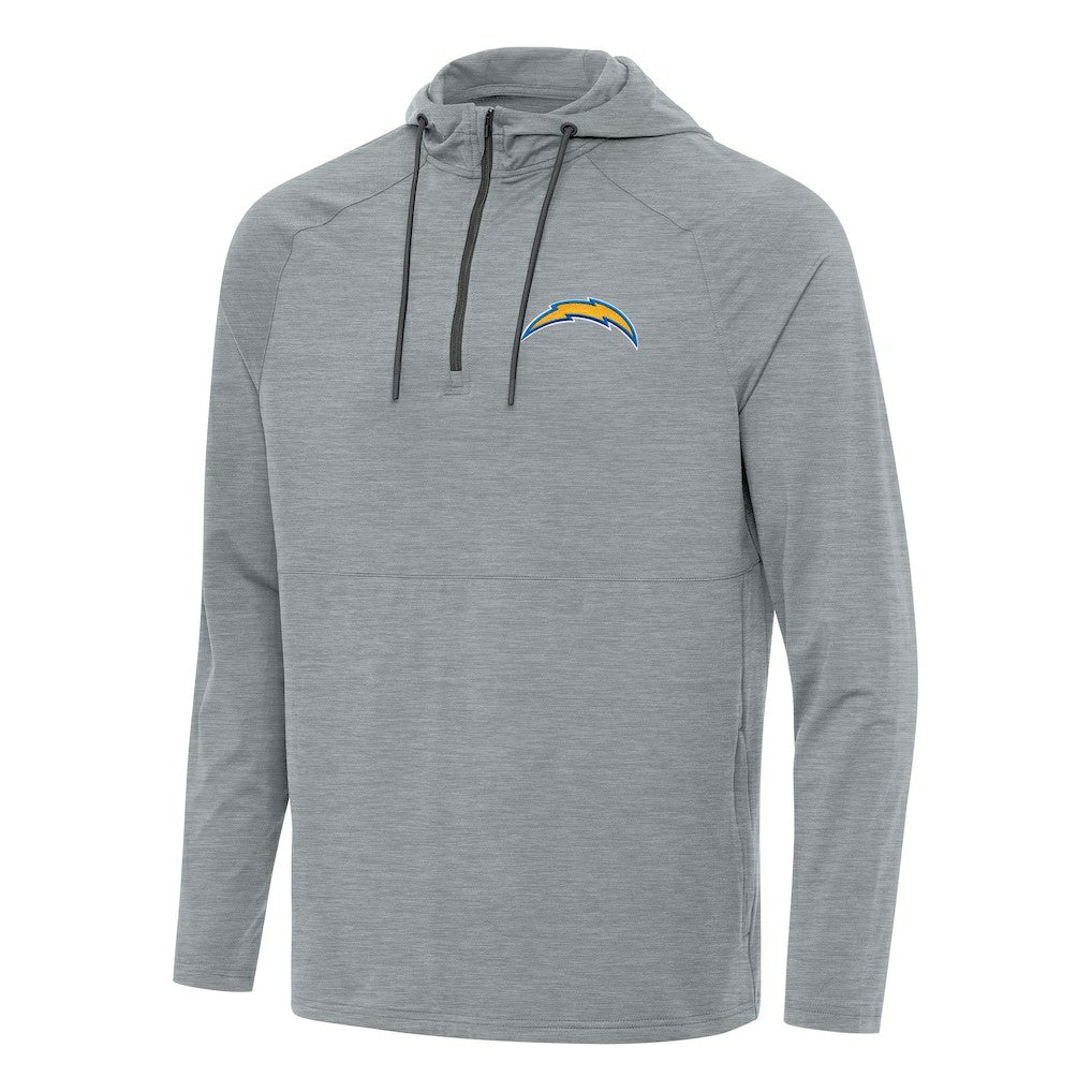 Los Angeles Chargers Antigua Spikes Quarter-Zip Pullover Hoodie Heather Gray | NFL