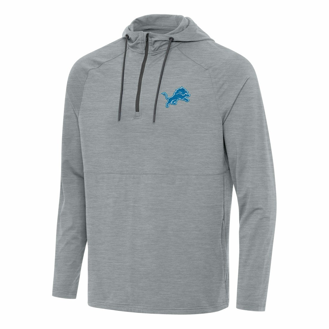 Detroit Lions Antigua Spikes Quarter-Zip Pullover Hoodie Heather Gray | NFL