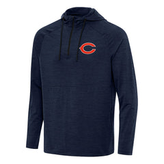 Chicago Bears Antigua Spikes Quarter-Zip Pullover Hoodie Heather Navy | NFL