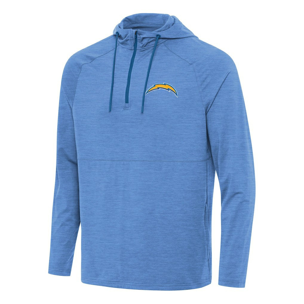 Los Angeles Chargers Antigua Spikes Quarter-Zip Pullover Hoodie Heather Powder Blue | NFL