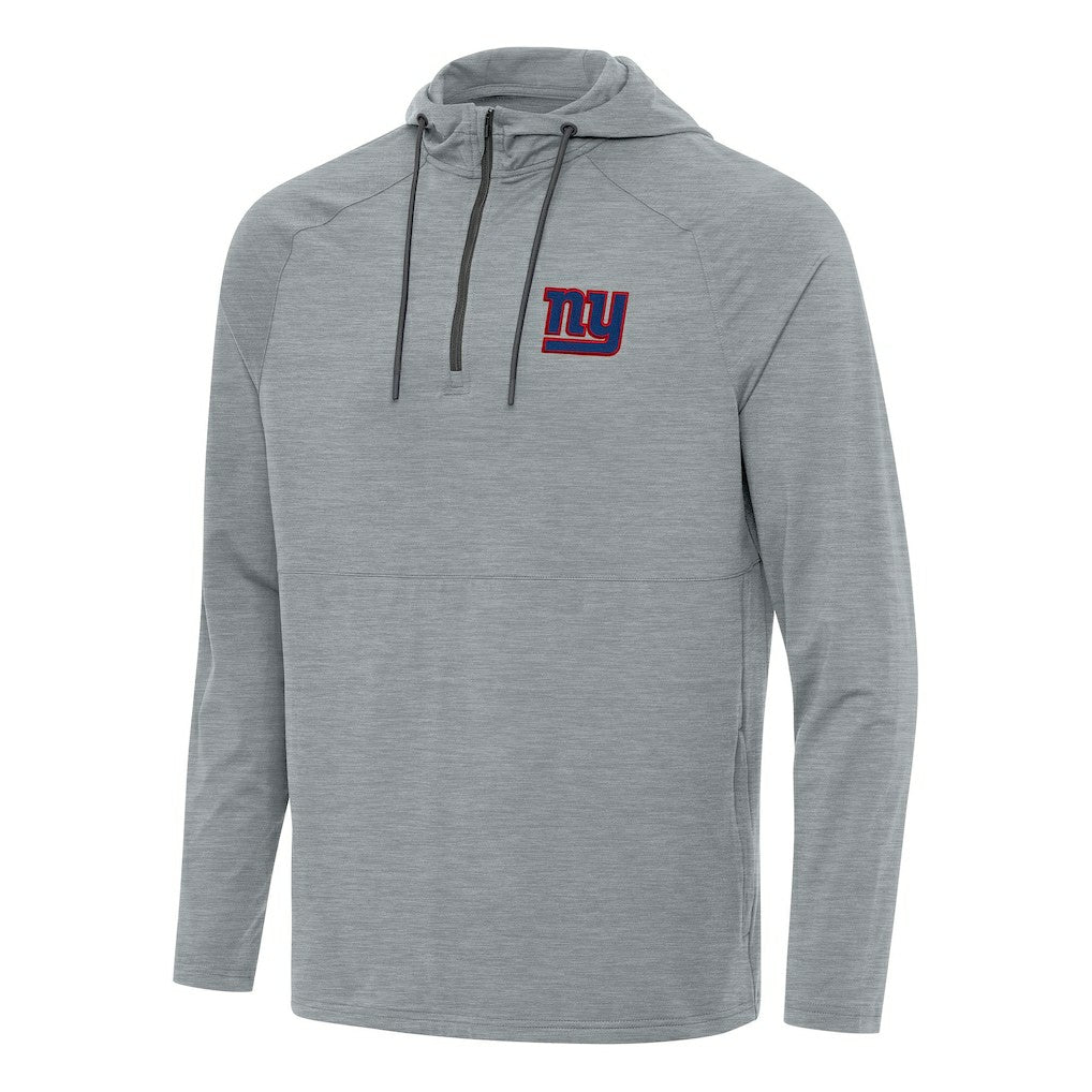 New York Giants Antigua Spikes Quarter-Zip Pullover Hoodie Heather Gray | NFL