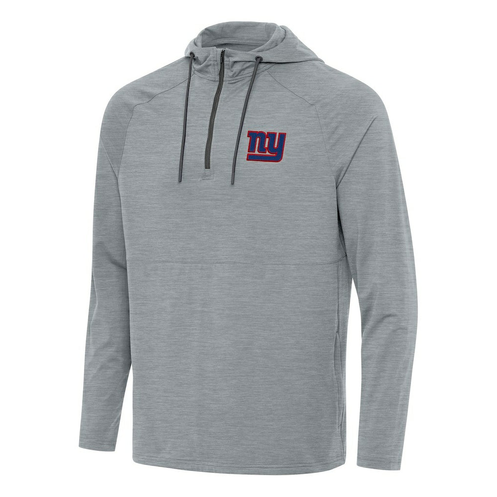 New York Giants Antigua Spikes Quarter-Zip Pullover Hoodie Heather Gray | NFL