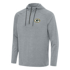Green Bay Packers Antigua Spikes Quarter-Zip Pullover Hoodie Heather Gray | NFL