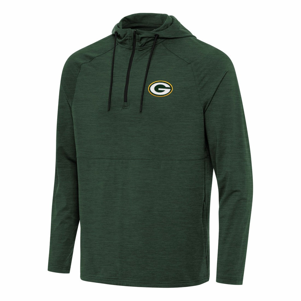 Green Bay Packers Antigua Spikes Quarter-Zip Pullover Hoodie Hunter Green | NFL