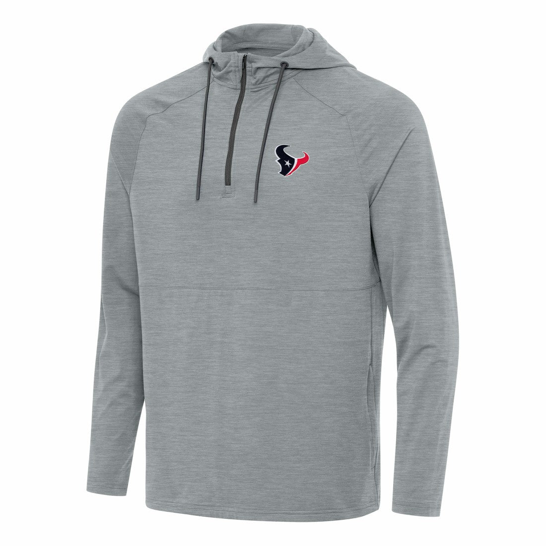 Houston Texans Antigua Spikes Quarter-Zip Pullover Hoodie Heather Gray | NFL