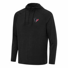 Houston Texans Antigua Spikes Quarter-Zip Pullover Hoodie Heather Black | NFL