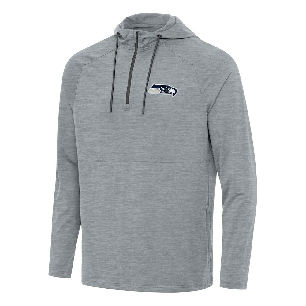 Seattle Seahawks Antigua Spikes Quarter-Zip Pullover Hoodie Heather Gray | NFL