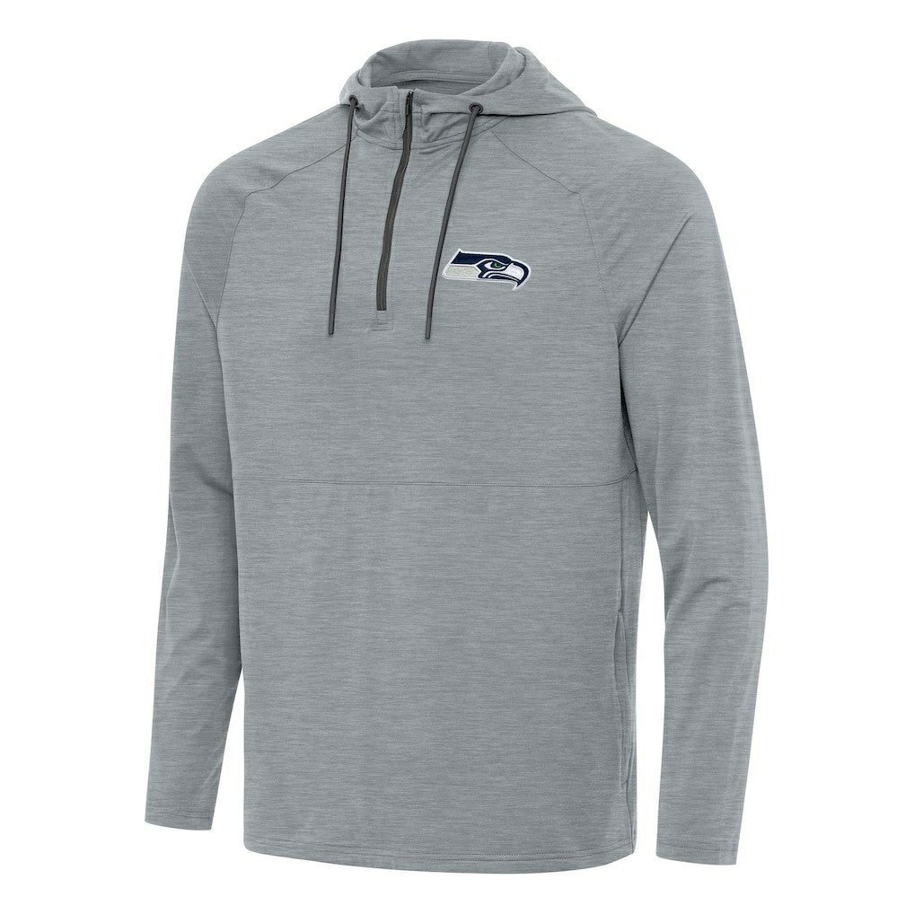 Seattle Seahawks Antigua Spikes Quarter-Zip Pullover Hoodie Heather Gray | NFL