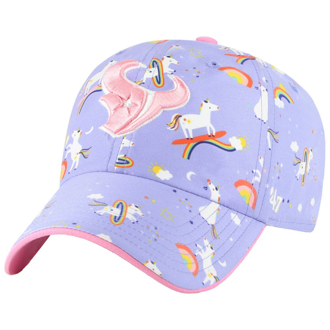 Houston Texans '47 Girls Preschool Unicorn Clean Up Adjustable Hat Lavender | 47 brand