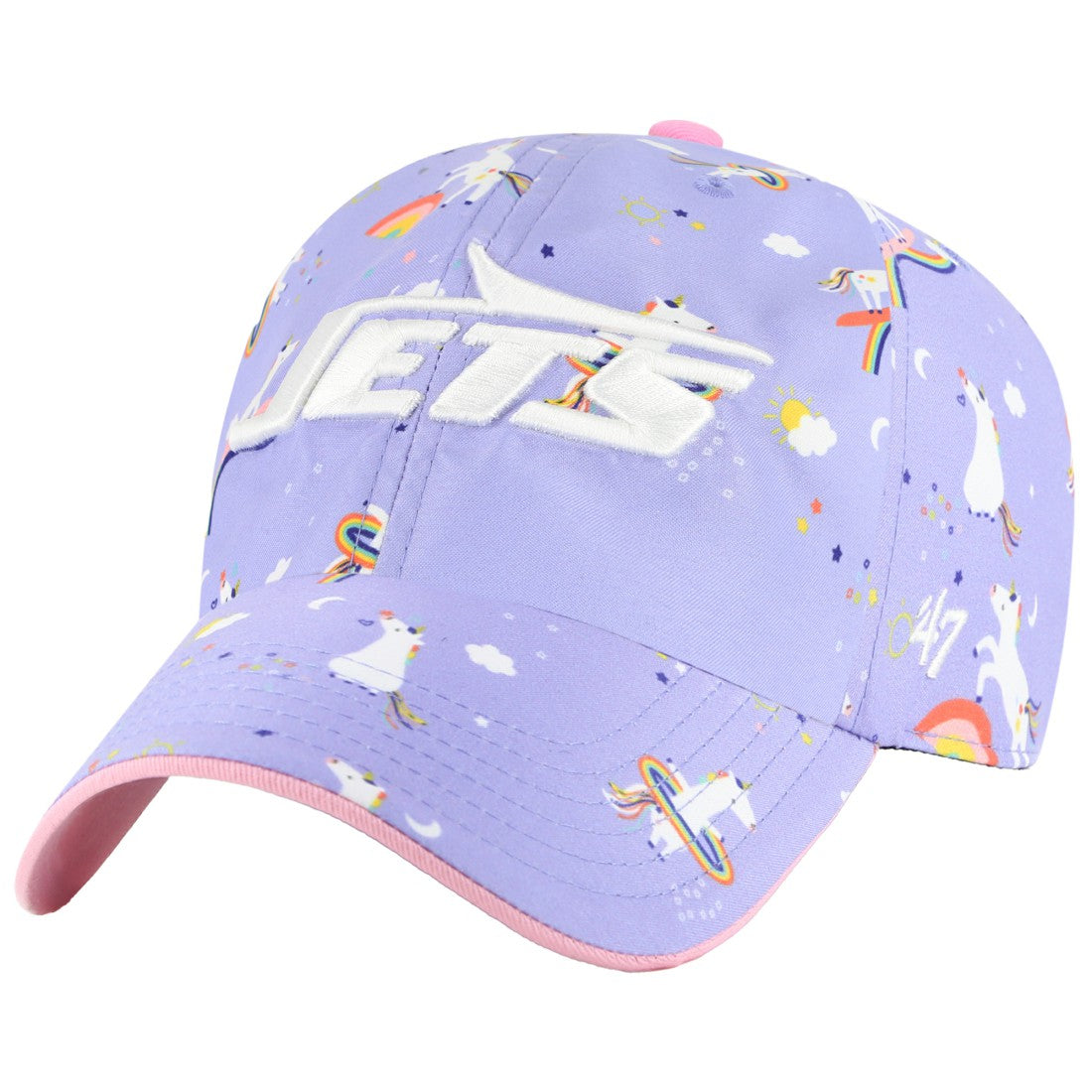 New York Jets '47 Girls Preschool Unicorn Clean Up Adjustable Hat Lavender | 47 brand