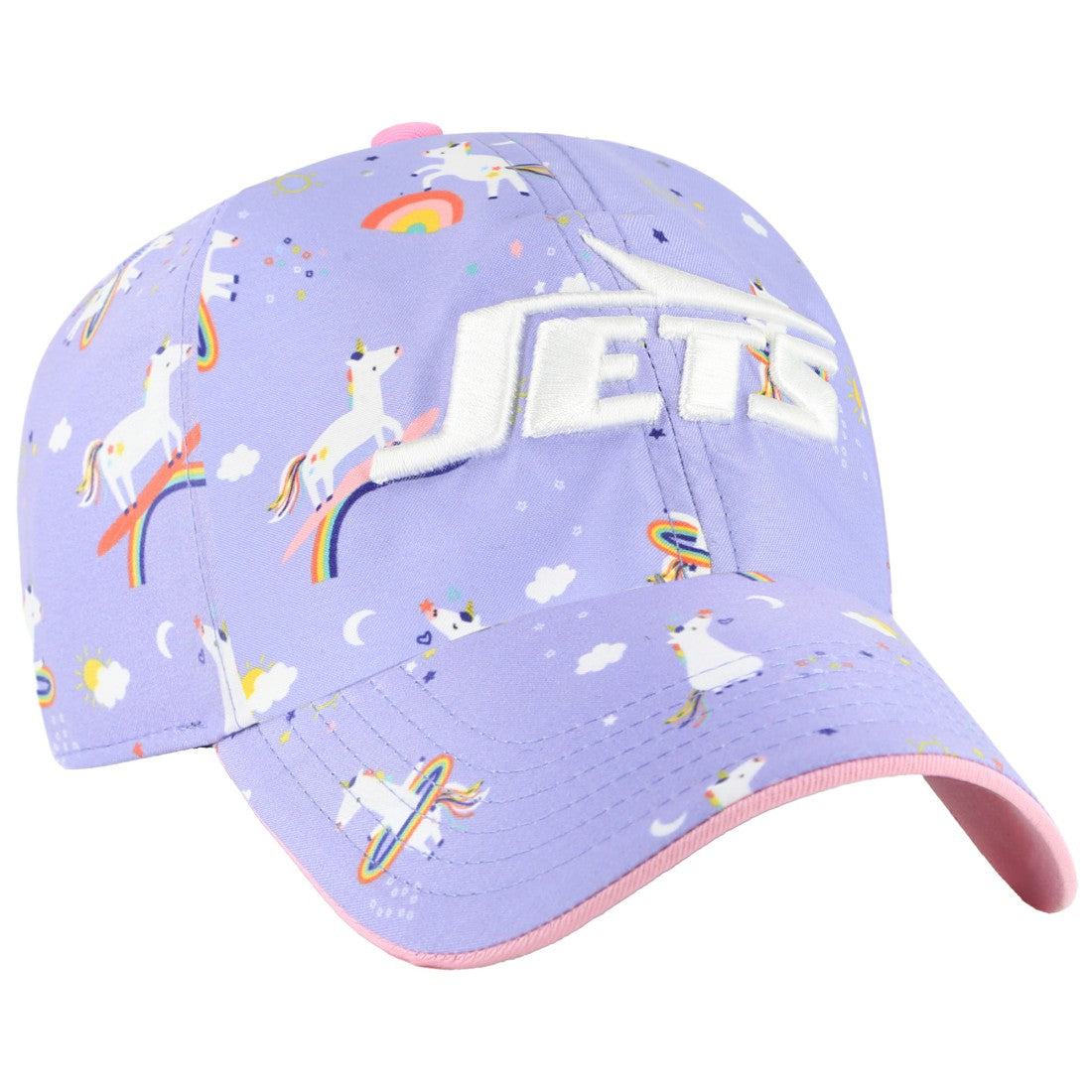 New York Jets '47 Girls Preschool Unicorn Clean Up Adjustable Hat Lavender | 47 brand