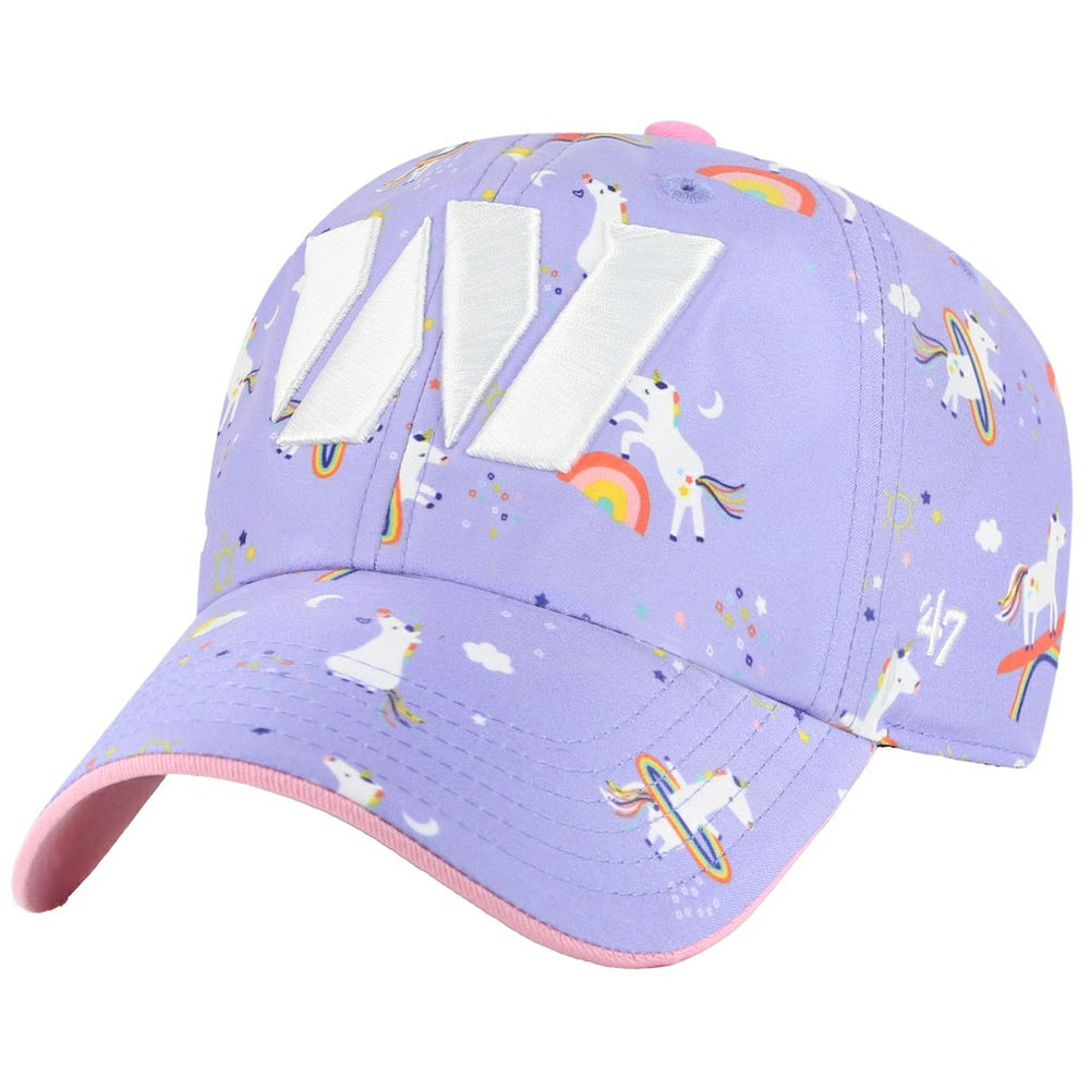 Washington Commanders '47 Girls Preschool Unicorn Clean Up Adjustable Hat Lavender | 47 brand