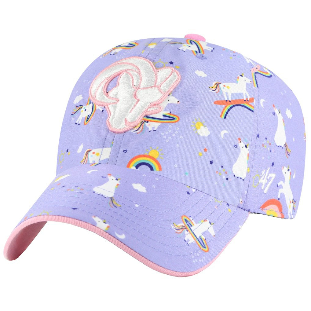 Los Angeles Rams '47 Girls Preschool Unicorn Clean Up Adjustable Hat Lavender | 47 brand