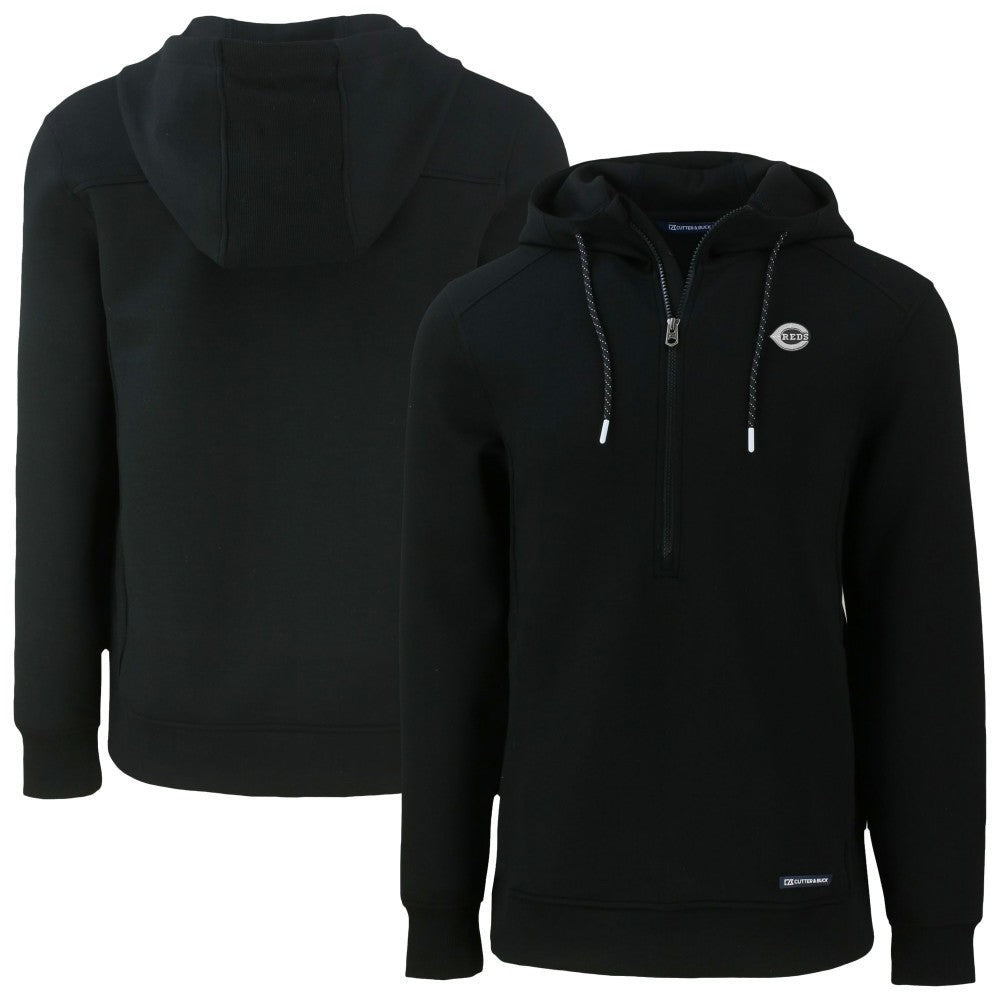 Cincinnati Reds Cutter & Buck Roam Eco Recycled Half-Zip Pullover Hoodie - MLB