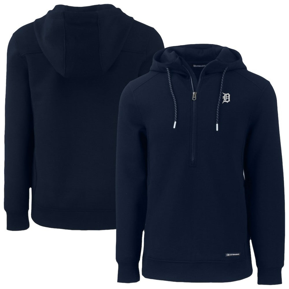 Detroit Tigers Cutter & Buck Roam Eco Recycled Half-Zip Pullover Hoodie - MLB