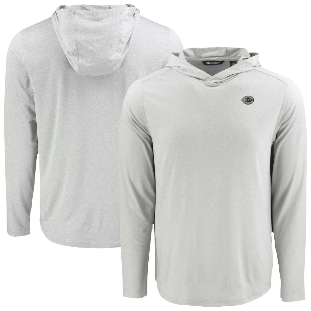 Cincinnati Reds Cutter & Buck Coastline Epic Comfort Eco Recycled Long Sleeve Hoodie T-Shirt - MLB