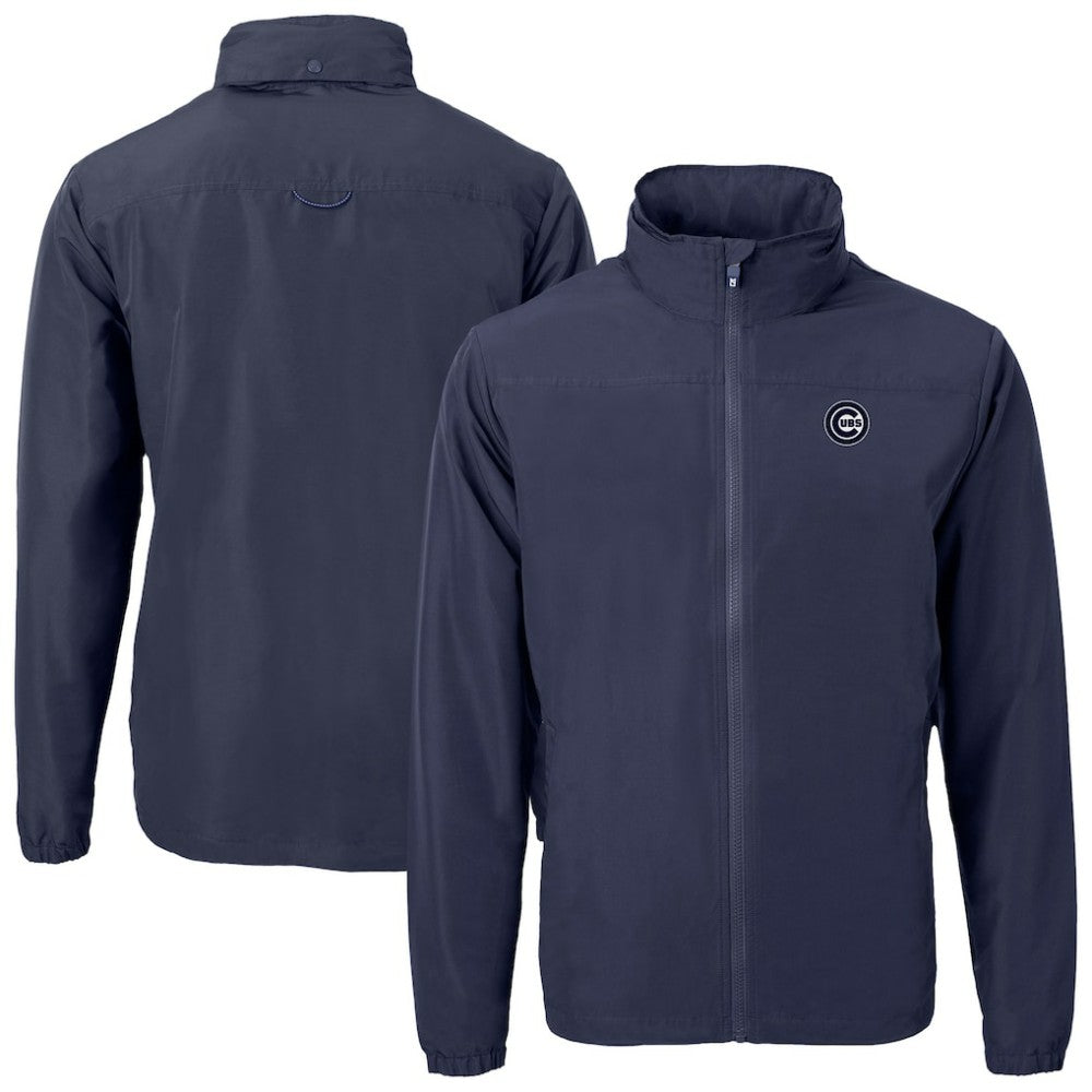 Chicago Cubs Cutter & Buck Charter Eco Recycled Full-Zip Hoodie Jacket - MLB