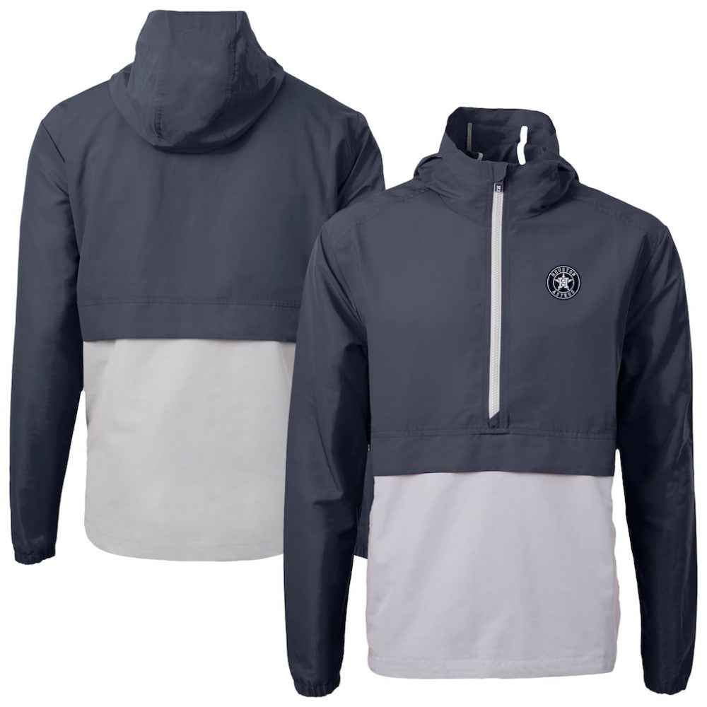 Houston Astros Cutter & Buck Charter Eco Recycled Anorak Half-Zip Hoodie Jacket - MLB