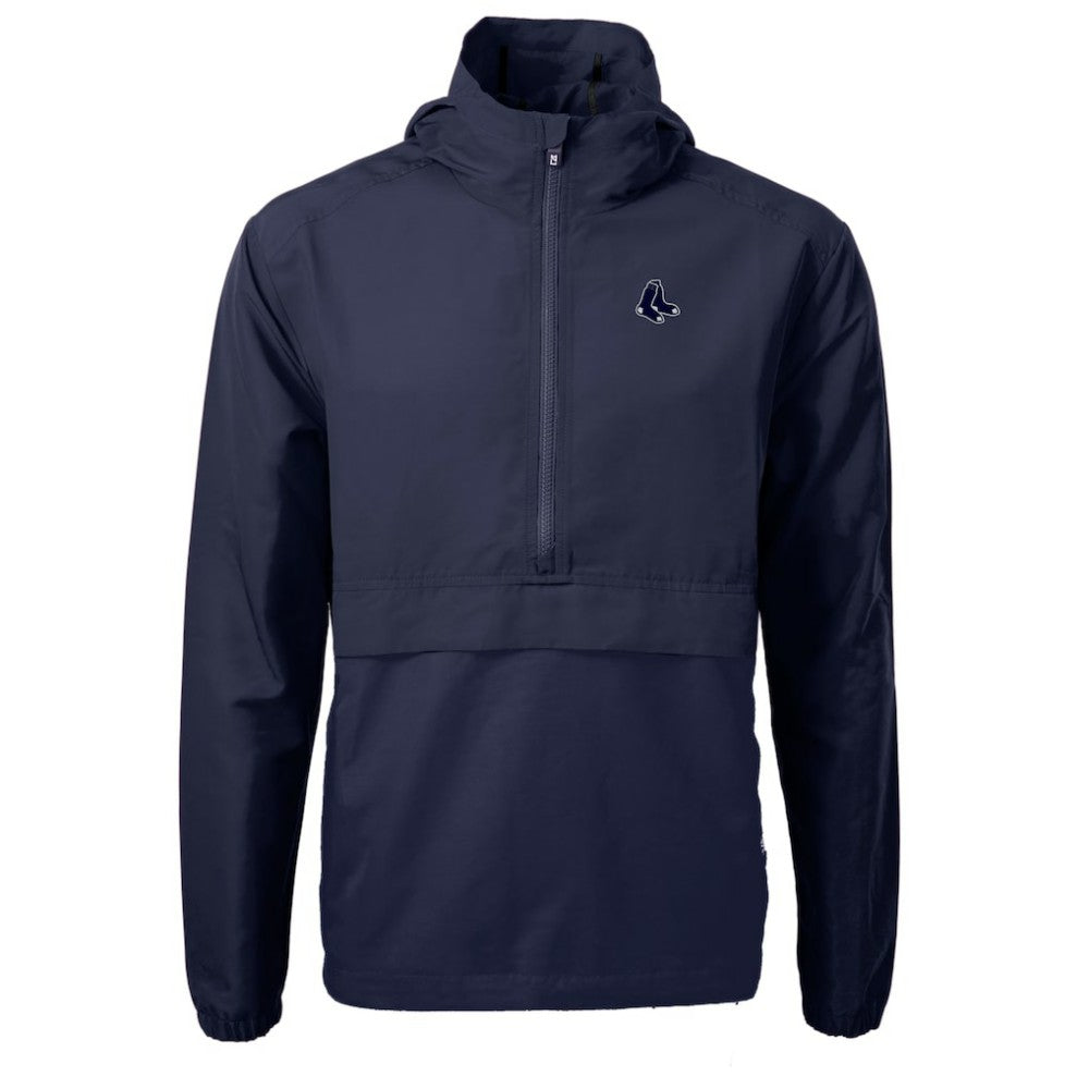 Boston Red Sox Cutter & Buck Charter Eco Recycled Anorak Half-Zip Hoodie Jacket - MLB