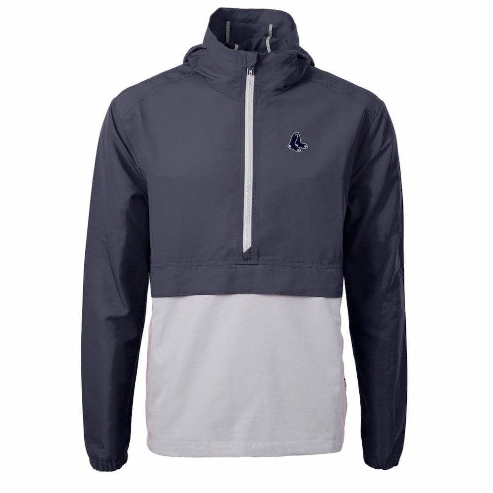 Boston Red Sox Cutter & Buck Charter Eco Recycled Anorak Half-Zip Hoodie Jacket - MLB