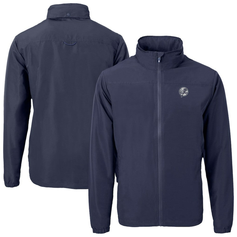 New York Yankees Cutter & Buck Charter Eco Recycled Full-Zip Hoodie Jacket - MLB