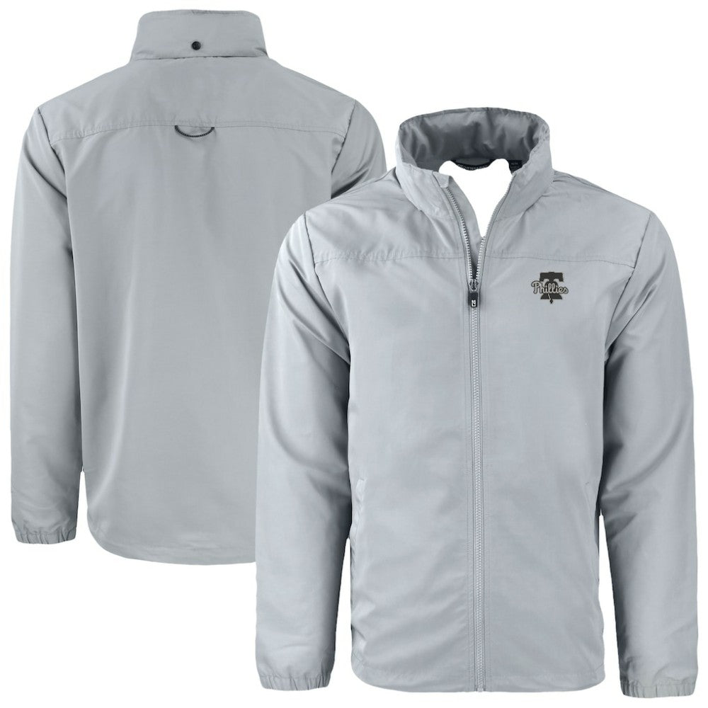 Philadelphia Phillies Cutter & Buck Charter Eco Recycled Full-Zip Hoodie Jacket - MLB