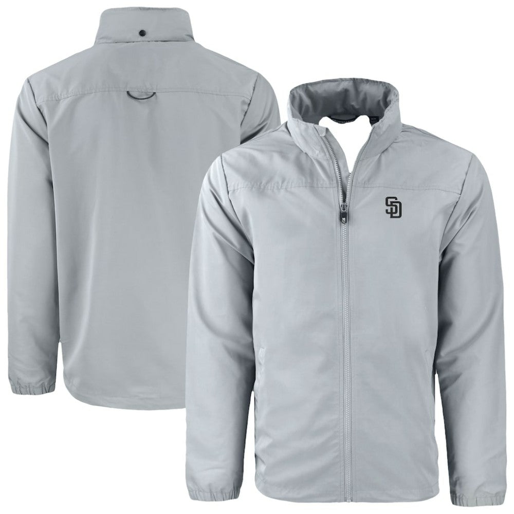 San Diego Padres Cutter & Buck Charter Eco Recycled Full-Zip Hoodie Jacket - MLB