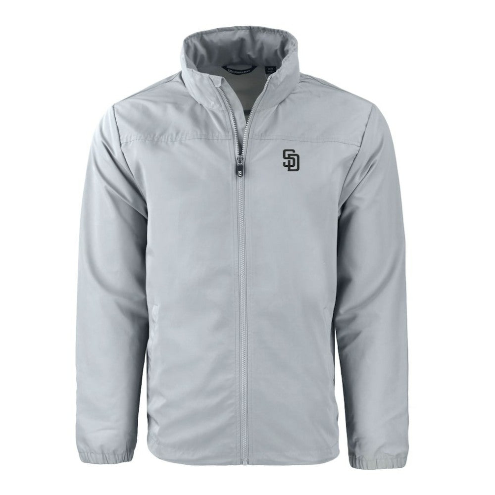San Diego Padres Cutter & Buck Charter Eco Recycled Full-Zip Hoodie Jacket - MLB
