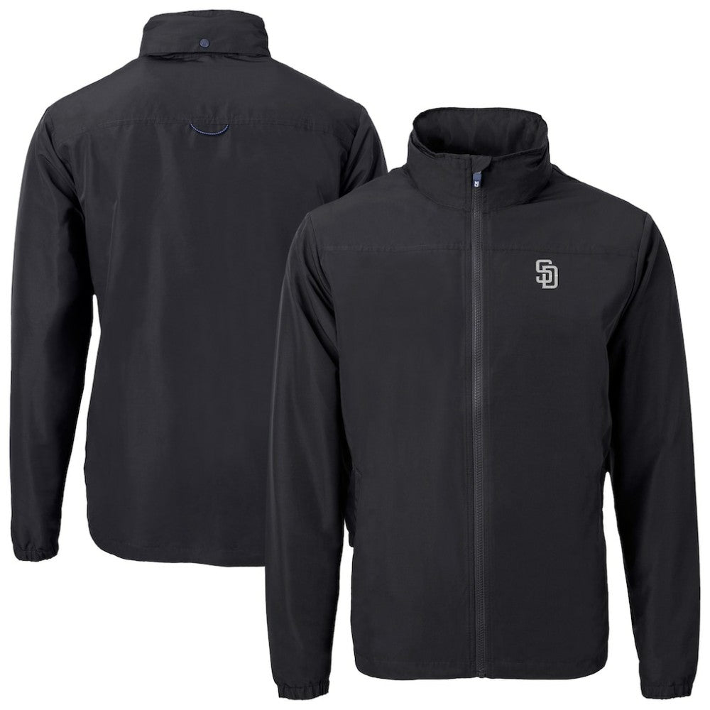San Diego Padres Cutter & Buck Charter Eco Recycled Full-Zip Hoodie Jacket - MLB