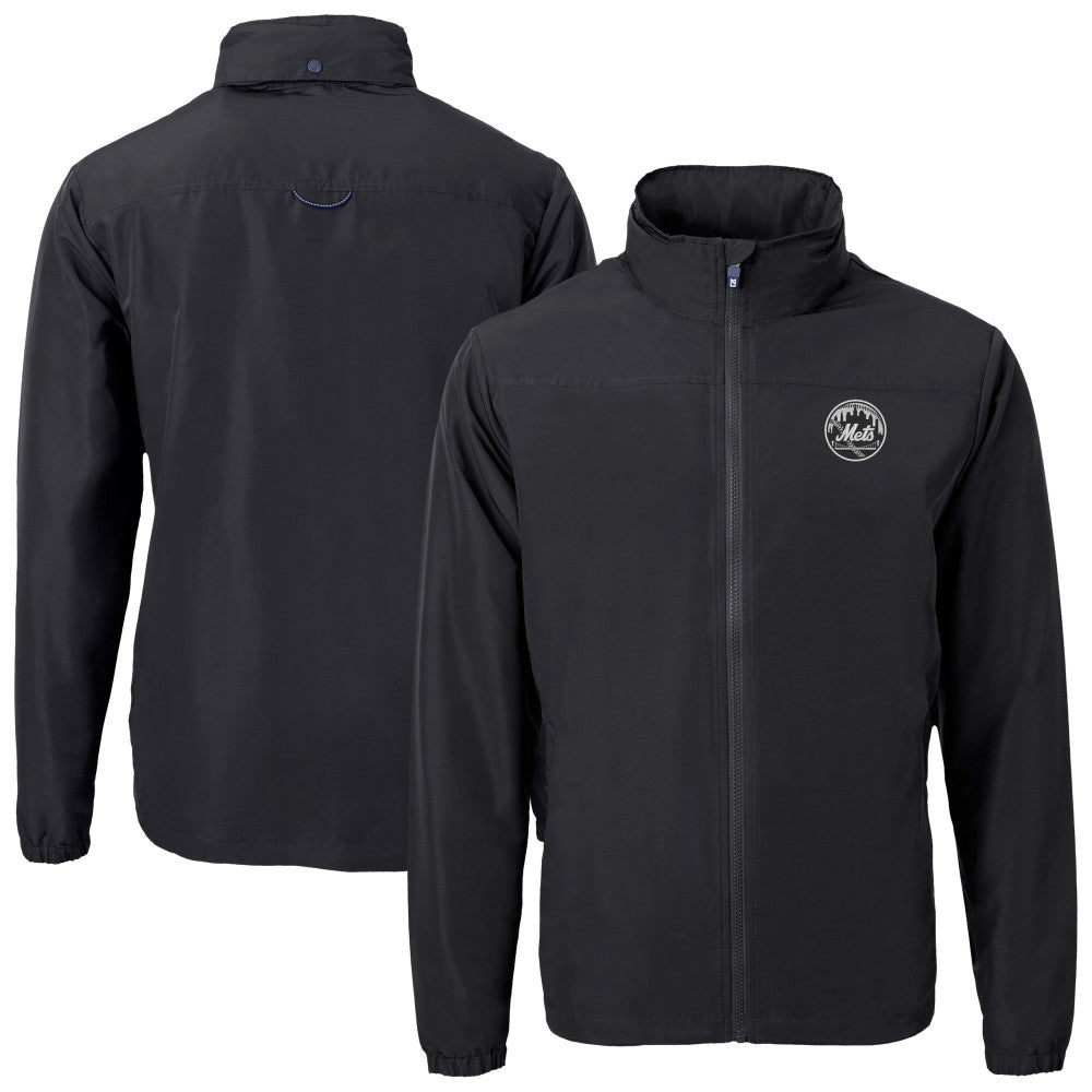 New York Mets Cutter & Buck Charter Eco Recycled Full-Zip Hoodie Jacket - MLB