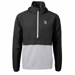 San Diego Padres Cutter & Buck Charter Eco Recycled Anorak Half-Zip Hoodie Jacket - MLB