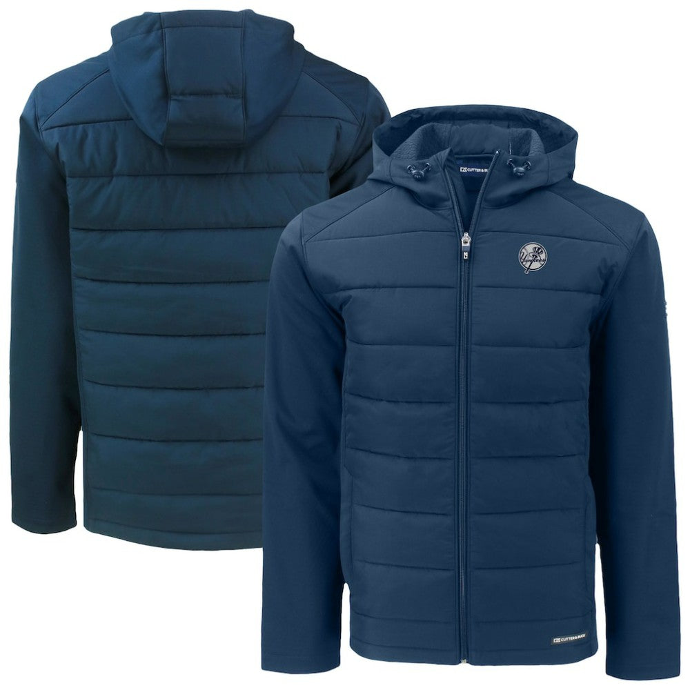 New York Yankees Cutter & Buck Evoke Hybrid Eco Softshell Recycled Full-Zip Hooded Jacket - MLB