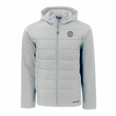 Milwaukee Brewers Cutter & Buck Evoke Hybrid Eco Softshell Recycled Full-Zip Hooded Jacket - MLB