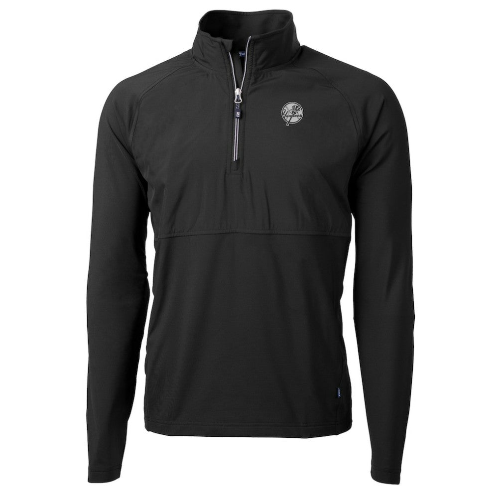 New York Yankees Cutter & Buck Adapt Eco Hybrid Raglan DryTec Quarter-Zip Jacket - MLB
