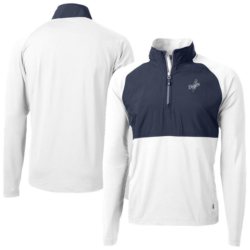 Los Angeles Dodgers Cutter & Buck Adapt Eco Hybrid Raglan DryTec Quarter-Zip Jacket - MLB