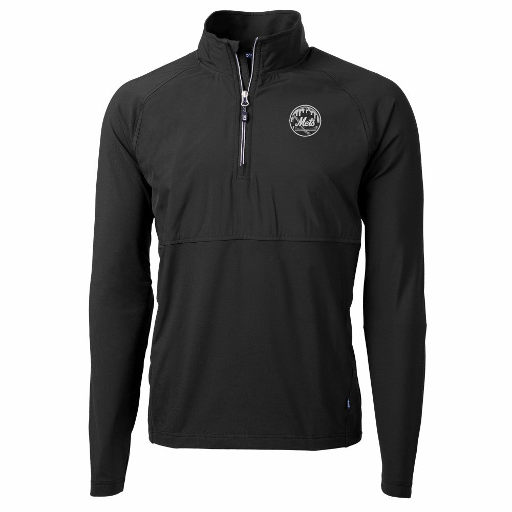 New York Mets Cutter & Buck Adapt Eco Hybrid Raglan DryTec Quarter-Zip Jacket - MLB