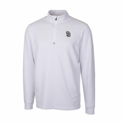 San Diego Padres Cutter & Buck Traverse Eco Tri-Blend DryTec Quarter-Zip Jacket - MLB