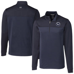 New York Mets Cutter & Buck Traverse Eco Stripe Tri-Blend DryTec Quarter-Zip Jacket - MLB