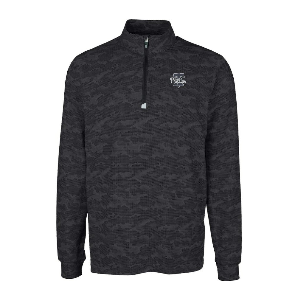 Philadelphia Phillies Cutter & Buck Traverse Eco Camo Tri-Blend DryTec Quarter-Zip Top - MLB