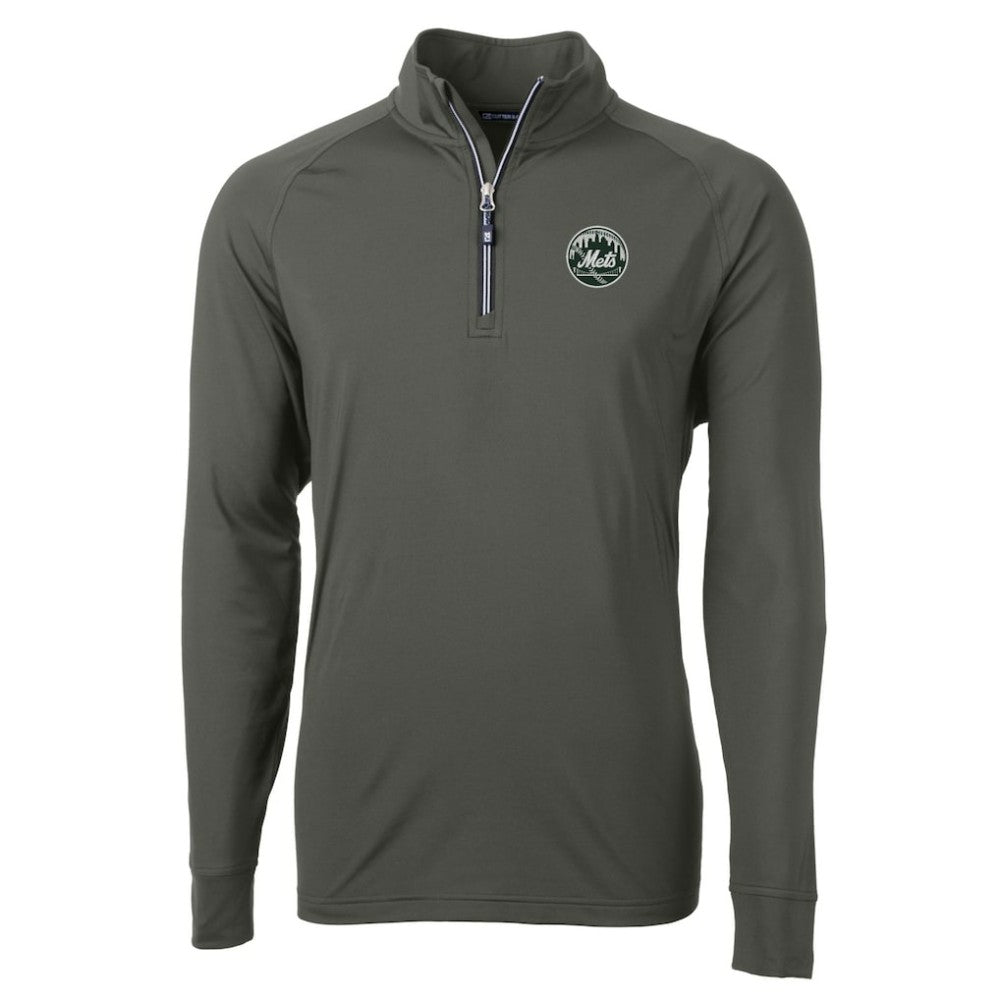 New York Mets Cutter & Buck Adapt Eco Raglan Quarter-Zip Jacket - MLB