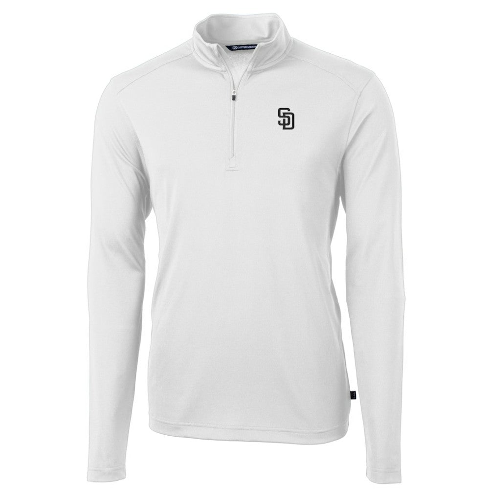 San Diego Padres Cutter & Buck Virtue Eco Pique Quarter-Zip Jacket - MLB