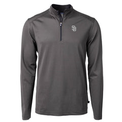 San Diego Padres Cutter & Buck Virtue Eco Pique Micro Stripe Quarter-Zip Jacket - MLB