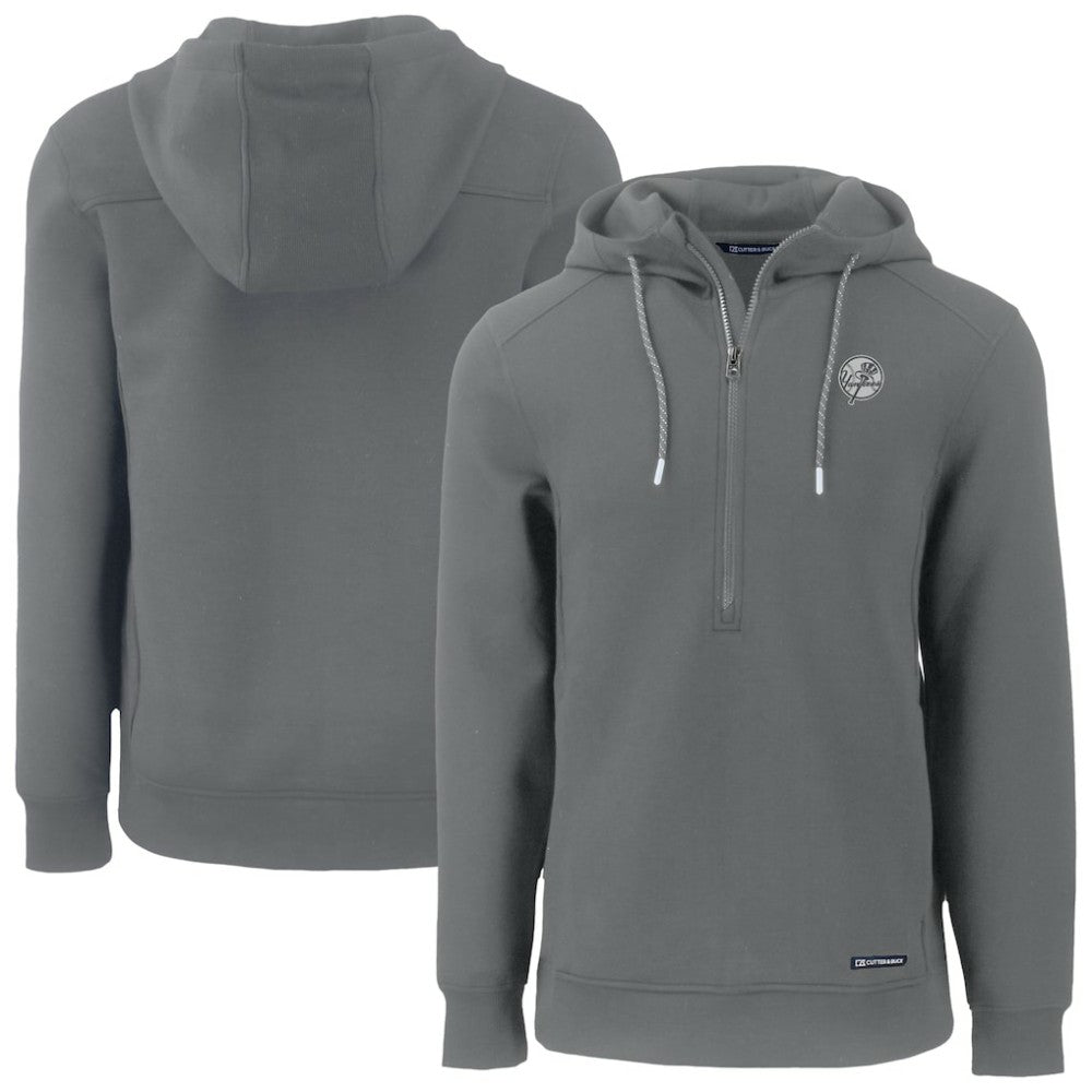 New York Yankees Cutter & Buck Roam Eco Recycled Tri-Blend Half-Zip Hoodie - MLB